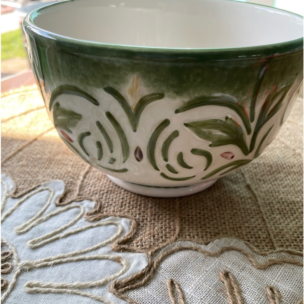 Fitz &Floyd Green leaf swirl Giardino bowl 5 3/4